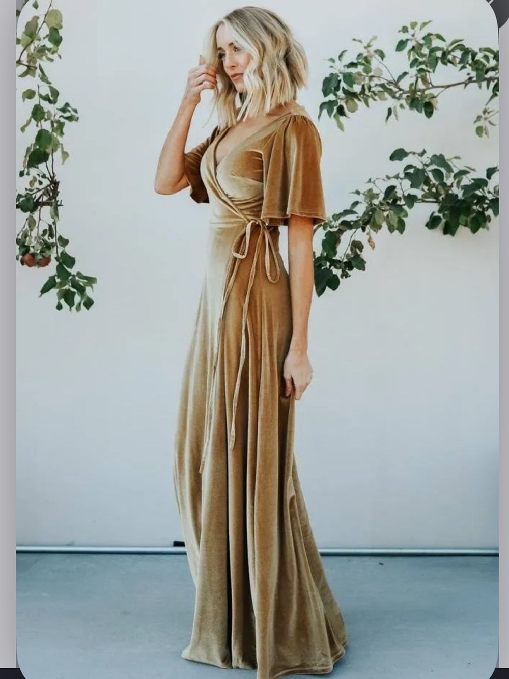 Baltic Born Meghan velvet wrap dress in gold